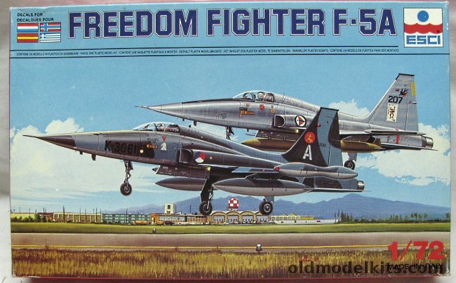 ESCI 1/72 Freedom Fighter F-5A - NF-5A / SF-5A - 314th Sq Holland / 336th Skv 'Flying Jokers' Aerobatic Team Norway / ALA 21 Esc 211 Spain / 341 Sq Greece, 9032 plastic model kit